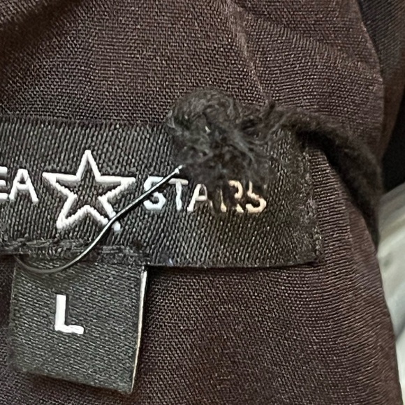 Area Stars NWT Striped Long Sleeve Mock Neck Black Multi Striped Dress in Size L - Picture 7 of 13